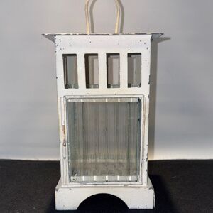 White Rustic candle holder Lantern